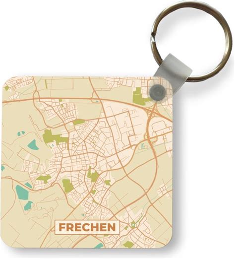 Sleutelhanger Uitdeelcadeautjes Frechen Plattegrond Vintage