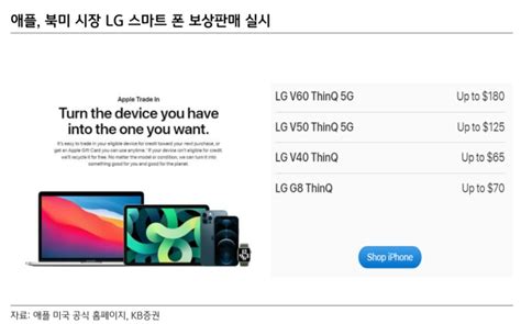 “lg 애플 동맹 강화 기대lg전자·디스플레이·이노텍 최선호주” Kb증권