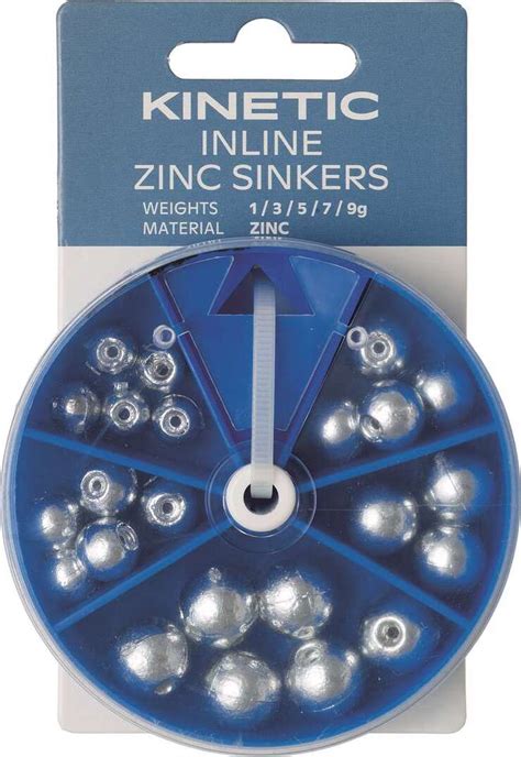 Kinetic Inline Zinc Sinkers Assortment Glasgow Angling Centre