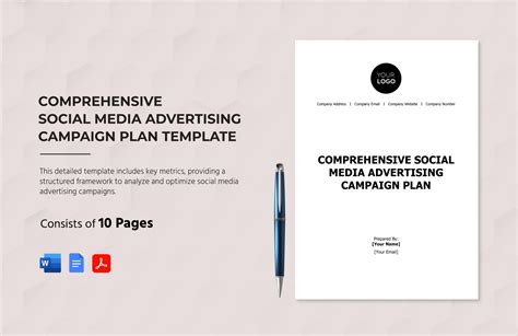 Comprehensive Social Media Advertising Campaign Plan Template In Word