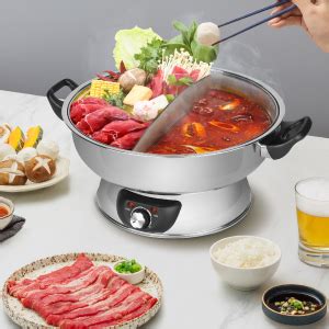 Aroma Housewares Asp Dual Sided Shabu Hot Pot Qt Stainless Steel Aroma Housewares