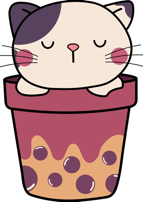 Adorable Pot Kitten Cute Cat Flower Pet Cute Cat 15097370 Png