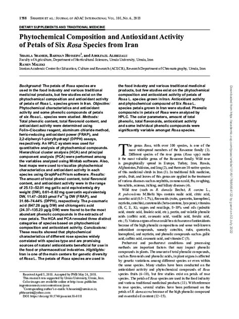 Pdf Phytochemical Composition And Antioxidant Activity Of Laurus