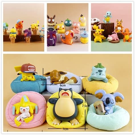 Set Pokemon Pikachu Figure Snorlax Psyduck Squirtle Bulbasaur