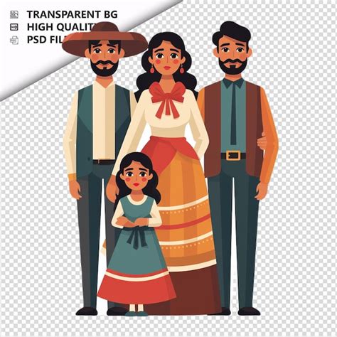 Icono plano de familia latina fría estilo aislado de fondo blanco Archivo PSD Premium