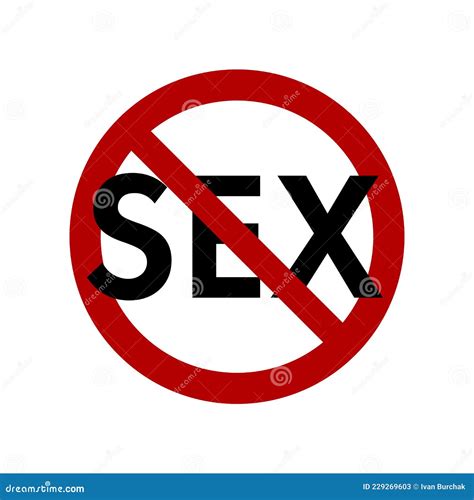 No Sex Text Sign Symbol Icon On White Background Vector Illustration Stock Vector