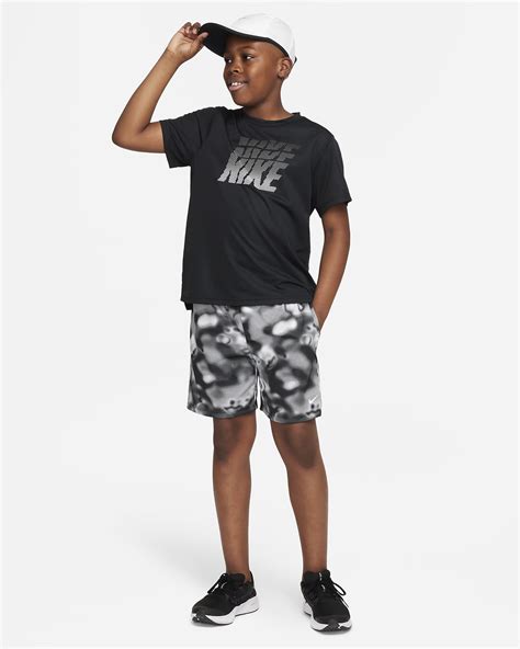 Nike Dri Fit Multi Big Kids Boys Printed Training Shorts Extended