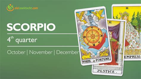 Scorpio Psychic Tarot Reading October November December 2016 Horoscope