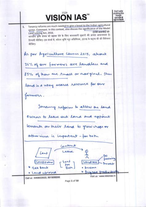 Vision Ias Topper S Gs Handwritten Test Copy Notes In English