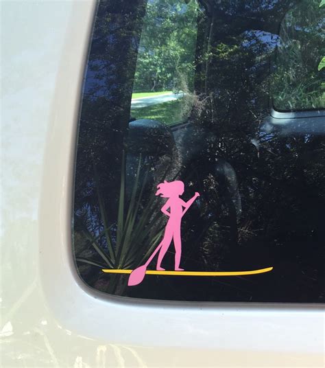 Paddleboard Woman Vinyl Decal Girl Paddle Board Sup Etsy Vinyl