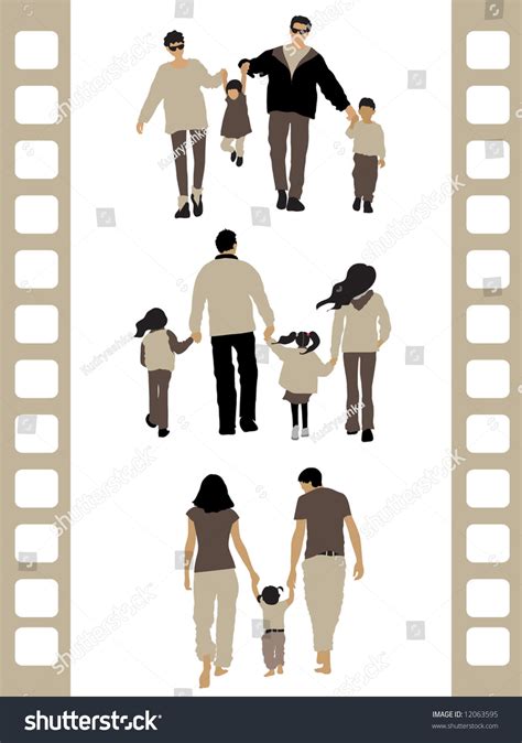 Peoples Silhouette 3 Family Stock Vector (Royalty Free) 12063595 ...