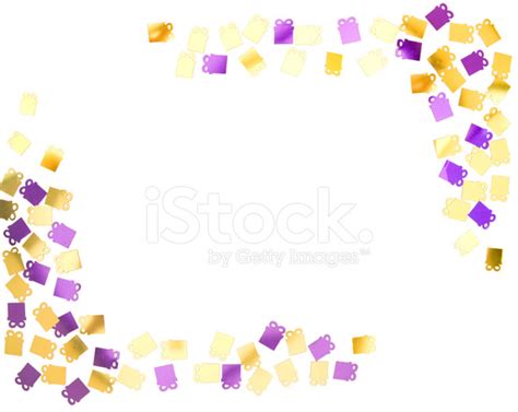 Gold And Purple 'Gift' Confetti Border Stock Photo | Royalty-Free ...