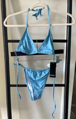Nasty Gal Bikini Set Blue Size 6 18 40 Off Retail New With Tags