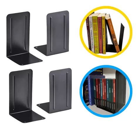 Kit 2 Bibliocanto Aparador Suporte De Livros Metal Preto MercadoLivre