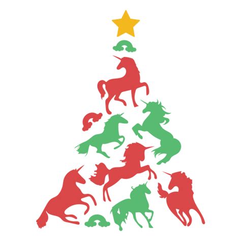 Cute Unicorns Christmas Tree Png And Svg Design For T Shirts