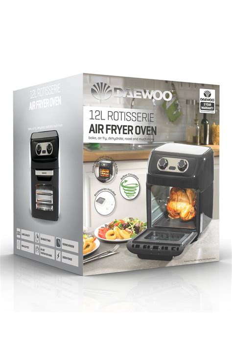 Fryers Rotisserie Air Fryer Oven 12 Litre Energy Efficient Black