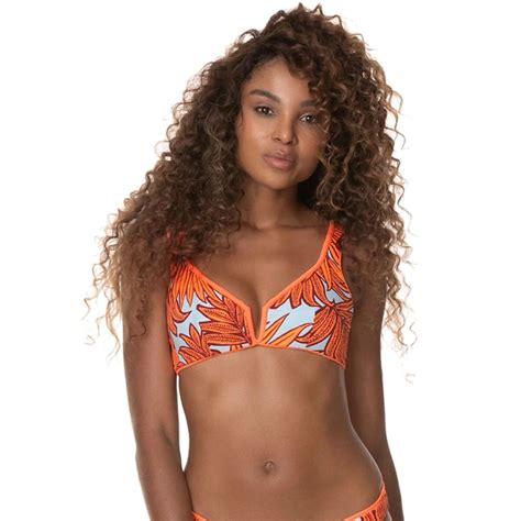 Maaji Papaya Orange Victory V Wire Bralette Bikini Top Women S Clothing