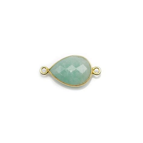 Amazonite Goutte Facett E Sertie Sur Argent Dor L Or Fin