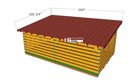 12x20 11 Cord Firewood Shed Roof Plans