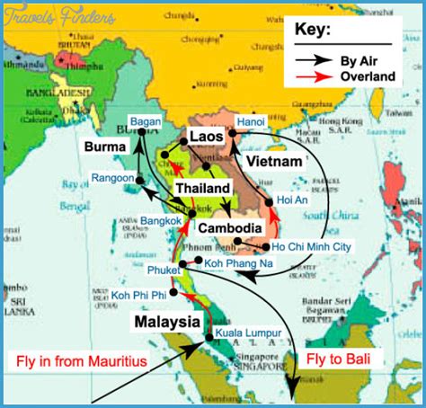 Southeast asia travel map - TravelsFinders.Com