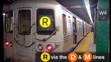 ⁴ᴷ R Trains Rerouted via the D and M Lines Action YouTube