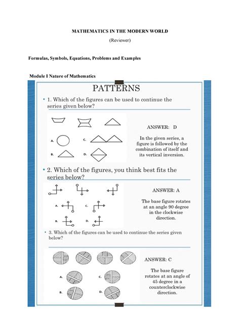 Mathematics In Modern World Midterm Reviewer Part Mathematics In