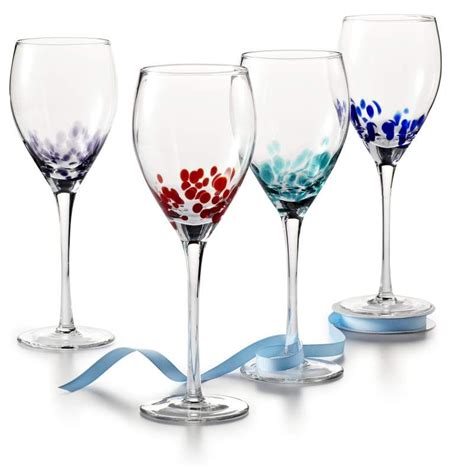 Color Dots Wine Glass Set Wine Glass Set Painted Wine Glass Diy Wine Glasses