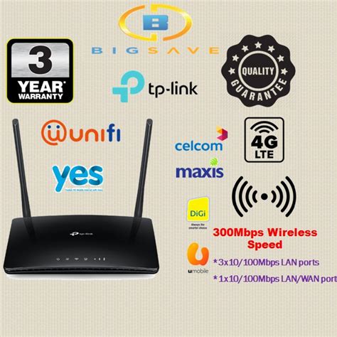 TP LINK TL MR6400 300 Mbps WIRELESS N 4G LTE ROUTER APAC Shopee