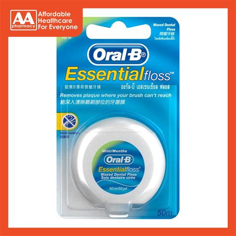 Oral B Essential Floss Mint Waxed 50m Aa Pharmacy