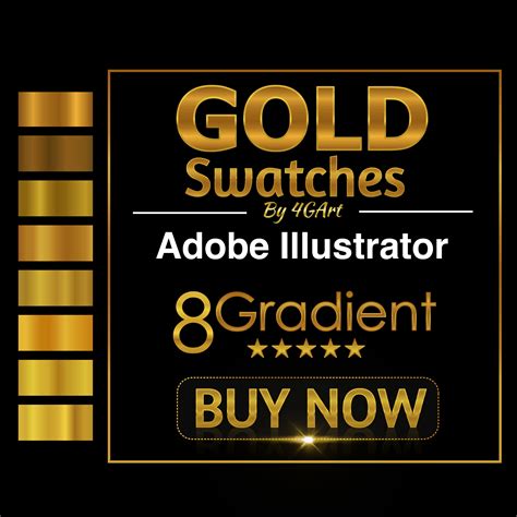 Gold Gradient Swatches for Adobe Illustrator - Etsy