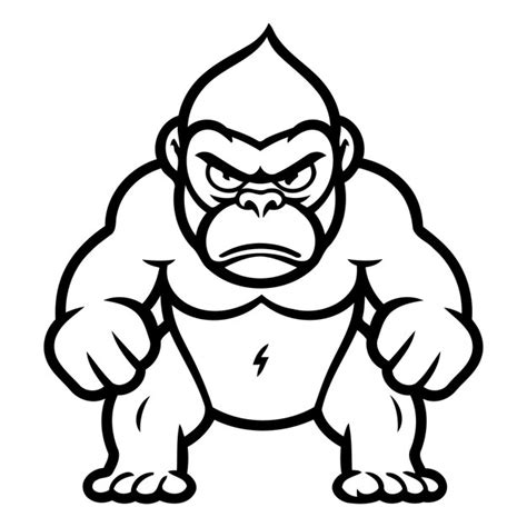 Premium Vector Angry Gorilla Cartoon Mascot Character Vector Illustration