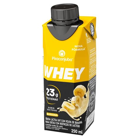 Bebida Láctea UHT Banana Zero Lactose Piracanjuba Whey 23g Proteína