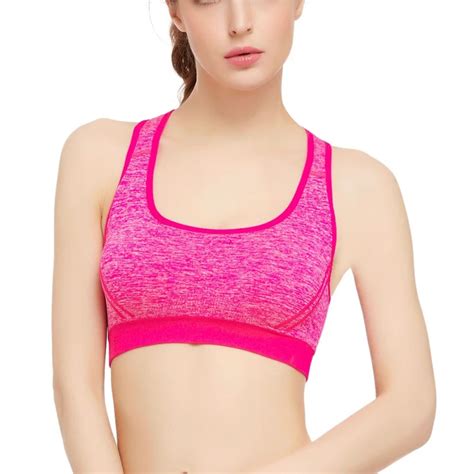 Women Workout Seamless Racerback Padded Fitness Bra Fitness Stretch