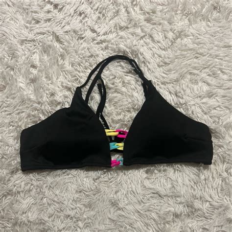 POPVIL Swim Popvil Black Strappy Bikini Top Size Xxl Like New Poshmark