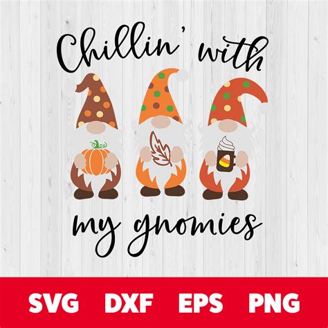 Chilling With My Gnomies Autumn Svg