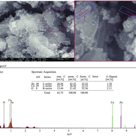 Color Online Fesem Images Of Zno Cuo Nanocomposite Of M