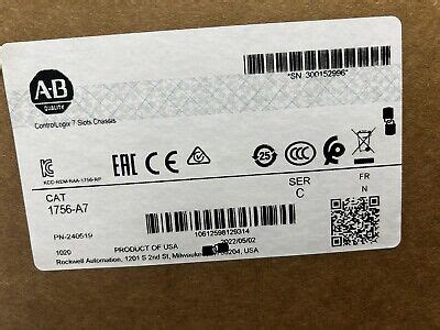 AB 1756-A7 SER C ControlLogix 7 Slots Chassis 1756A7 New Factory Sealed ...