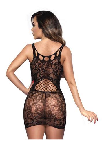 Mini Vestido Curto Sexy Arrastão Lingerie Sensual Luxo Frete grátis