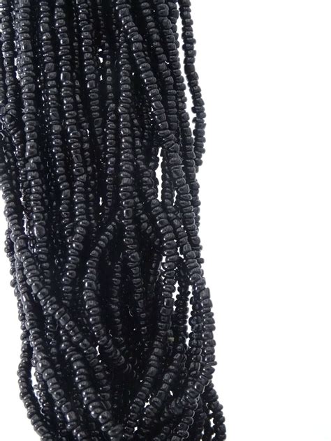 Massive Vintage Nagaland Multi Strand Black Bead Neck… Gem