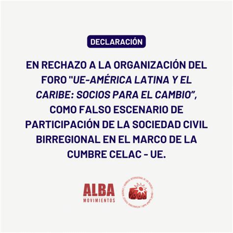 En rechazo a la organización del Foro UE América Latina y el Caribe