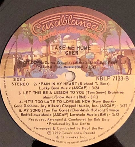 Cher Take Me Home 1979 Vinyl Pursuit Inc