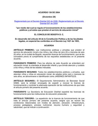 Acuerdo 138 De 2004 PDF