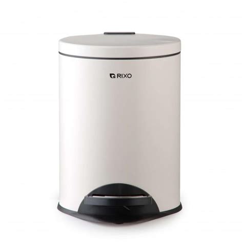ᐉ Ведро для мусора с педалью Rixo Solido PB108W 8 л Белый матовый ...