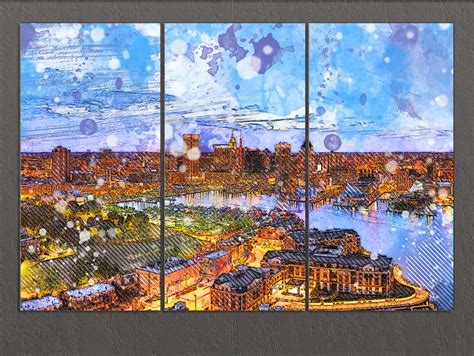 Baltimore Canvas Print Baltimore Skyline Baltimore Wall Art - Etsy UK