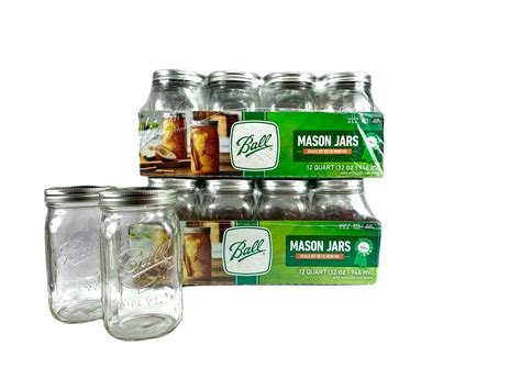 Pack Ball Quart Wide Mouth Oz Canning Mason Jars Etsy