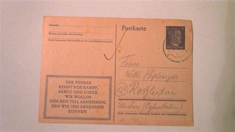 Germany Wwii ERA Propaganda Postal Card 1944 DER Furher Europe