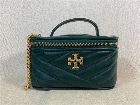 NEW Tory Burch Pine Tree Kira Chevron Mini Vanity Case Shoulder Bag