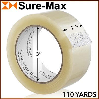 Sure Max Rolls Carton Sealing Clear Packing Tape Box Shipping