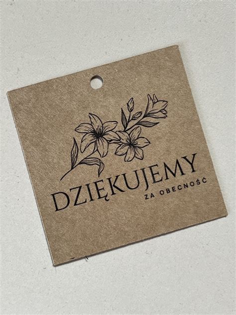 Zawieszki kraft DZIĘKUJEMY OBECNOŚĆ E Plumeria pl