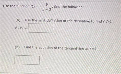 Solved The Function Fxx−39 Find The Following A Use